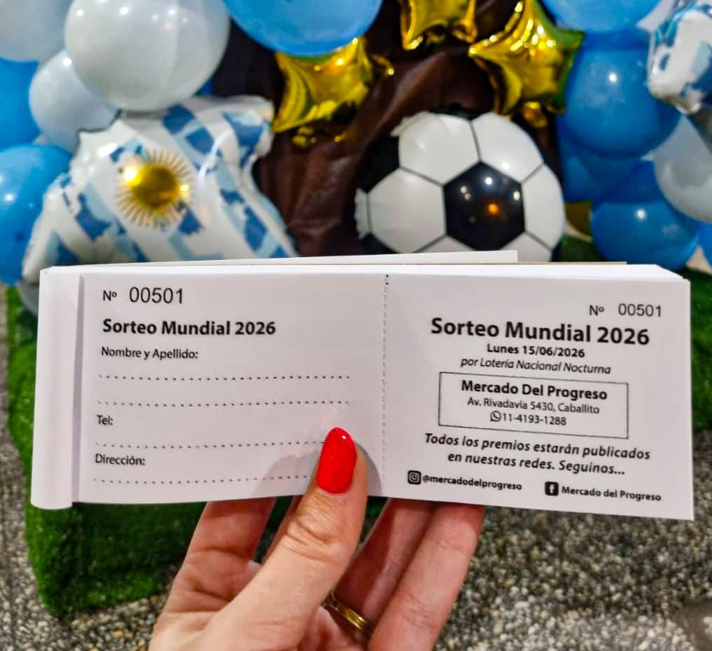 Talonario del sorteo Mundial 2026 del Mercado del Progreso